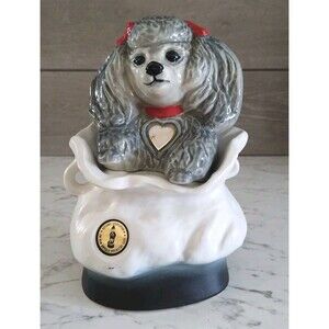 Jim Beam TIFFINY GRAY POODLE Decanter 1973 Dog / Puppy Whiskey Empty Vintage
